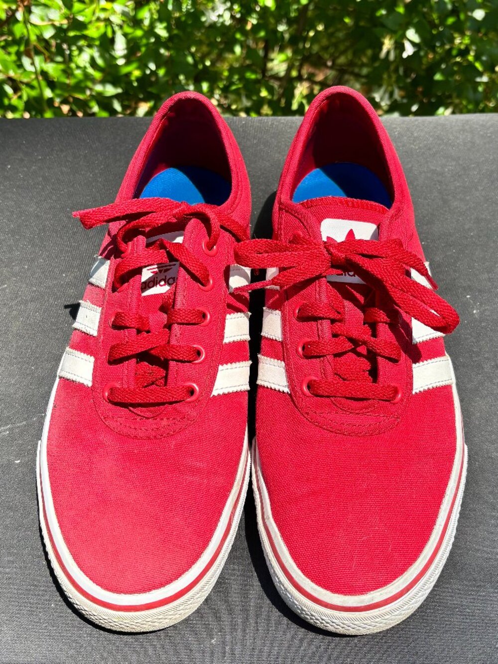 Red Canvas Adidas Men's Sneakers Size 9 GREAT CONDITION - Picture 2 of 12